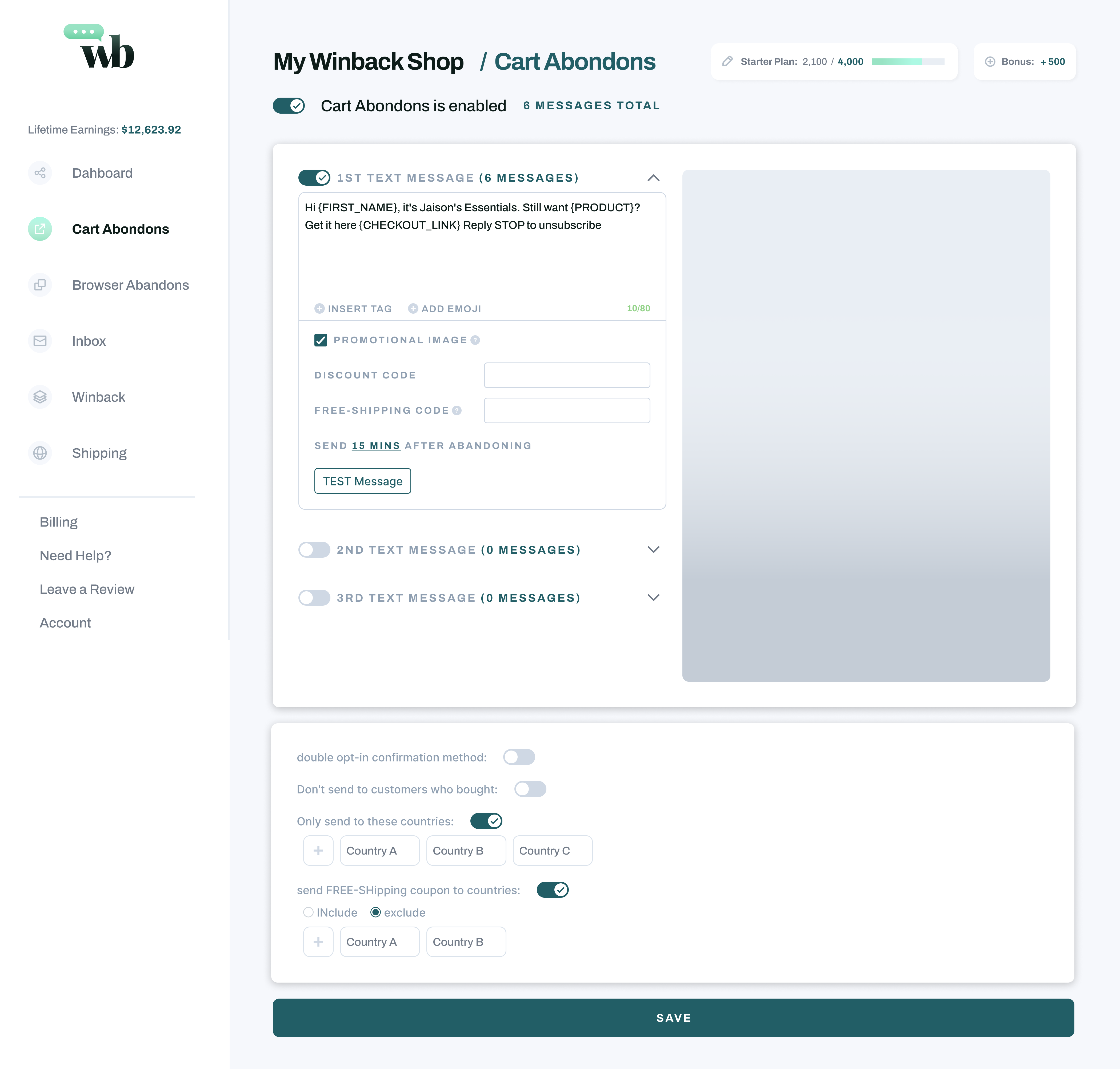 Winback UI